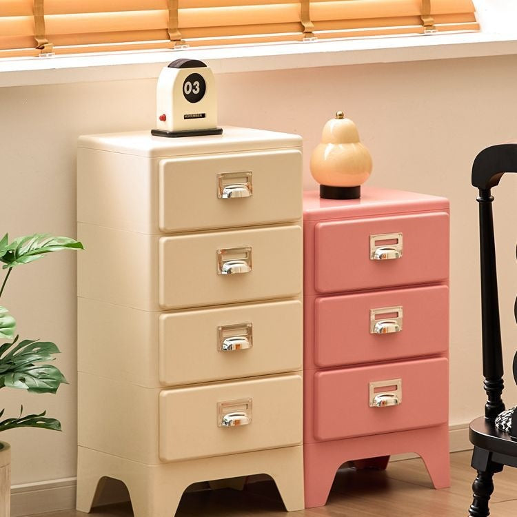 Japanese retro abs complete three-drawer chest bedroom bedside table sofa side cabinet ins style storage pull handle drawer