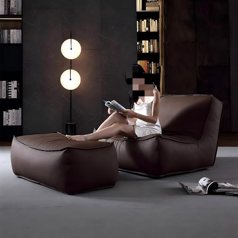 Italian lazy sofa living room can lie down and sleep bean bag sofa for home balcony leather sofa balcony double lounge chair