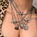 Sweater necklace wholesale fashion cross-border accessories stylish women's hip-hop street skull star halloween clavicle chain