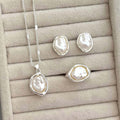 European and american cross-border french retro baroque faux pearl necklace and earring set - elegant, light luxury, high-end women's jewelry