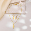 European and american stylish stainless steel beach fish 8k gold pendant necklace fish element titanium steel ocean wind earrings in stock
