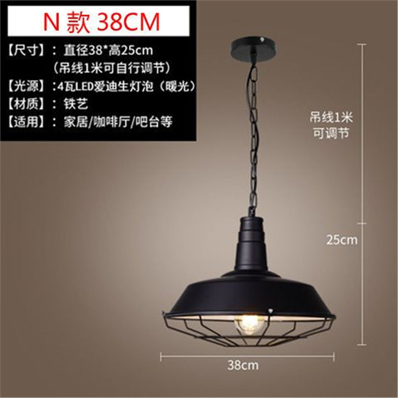 Loft retro stylish creative bar restaurant hotel decoration chandelier american industrial style nostalgic casual lampshade