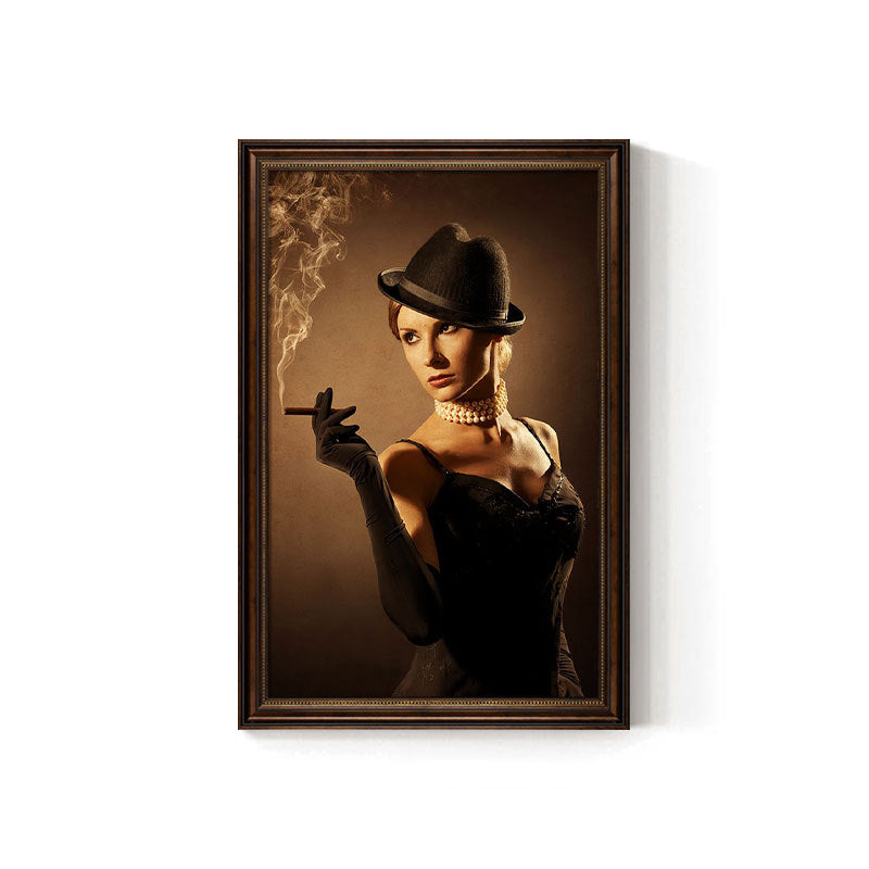 Cigar bar hanging painting American retro beautiful woman bar KTV box wall decoration painting industrial style tobacco and alcohol shop mural