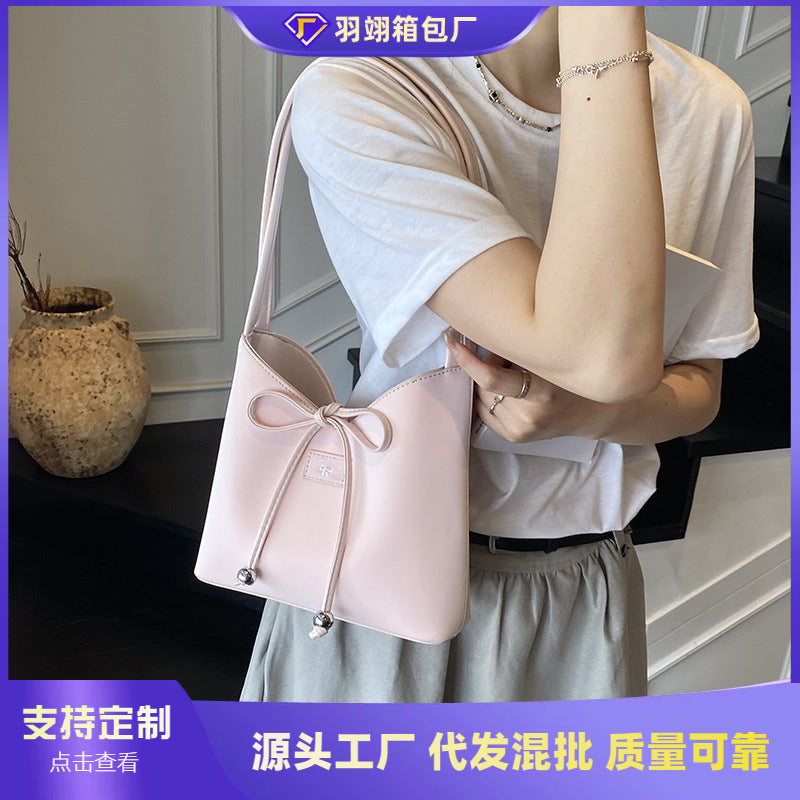 Cross-border 2025 new trendy summer shoulder bag women's bag foreign style simple bag fashion casual bag messenger bag bucket bag