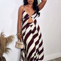 European and american cross-border women's fashion:  summer new collection - striped longline cami top and high-waisted pants casual set