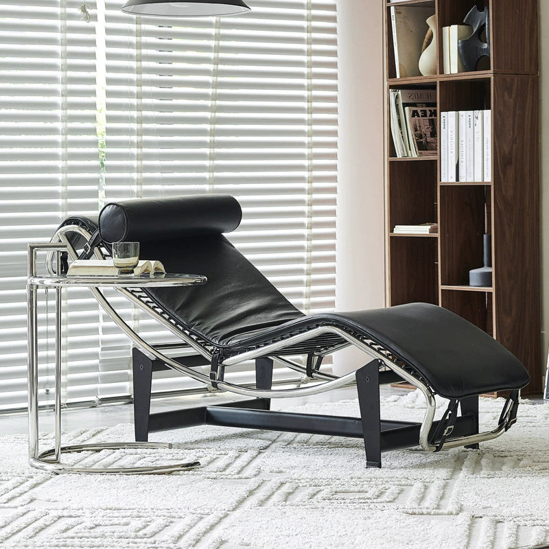 Le corbusier designer lc4 lounge chair - stainless steel leisure chair for home, balcony, office nap