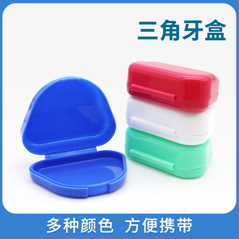 Dental triangle tooth box Orthodontic retainer Storage box Denture denture box Plastic tooth box Tooth tray box Wholesale