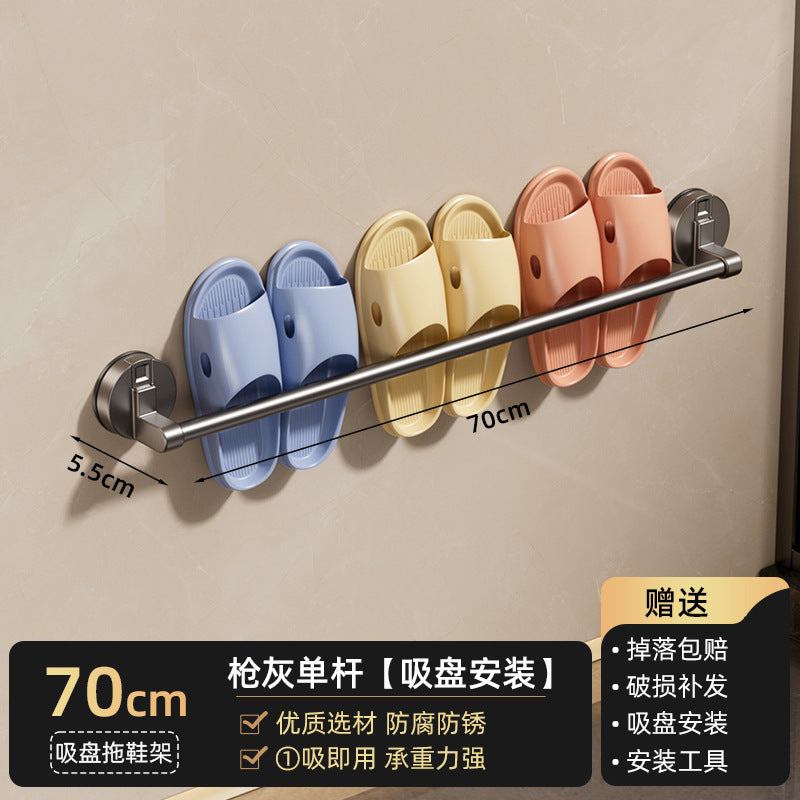 Bathroom slipper rack, bathroom toilet door, no punching, wall-mounted drain rack, shoe storage handy gadget