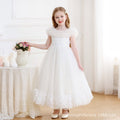 new arrivalkids dress flower girl wedding dress long skirt lace mesh tutu birthday party princess dress wholesale