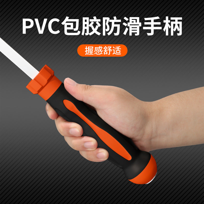 Manufacturer wholesale large screwdriver extra large super long large one-word screwdriver lengthened can knock long rod piercing screwdriver cone box