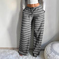 Amazon american retrostripes pantsfall and winterplaid lazy casual pants feel soft and waxy outweardrapedstraight-leg long