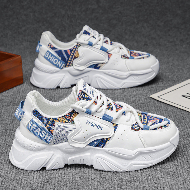 2026 spring new lightweight breathable chunky sneakers for men - thick sole, height increasing, trendy casual, versatile summer athletic shoes