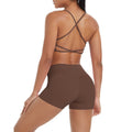 new cloud-soft brushed camisole bra with beautiful back design, casual running fitness butt-lifting shorts, yoga outfit for women