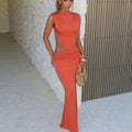 European and american cross-border women's fashion:  summer new sleeveless, low-waisted, sexy, backless, bodycon dress