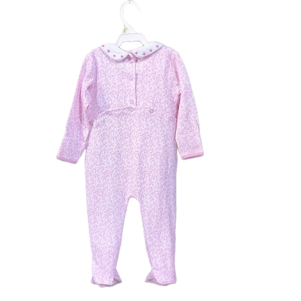 Original pink and purple baby long sleeves jumpsuit doll collar pure cotton comfortable breathable baby girl's 100-day outing crawling suit