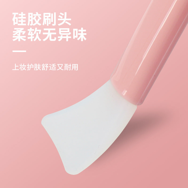 Cosmetic mask tool dual-ended silicone brush scraper mask stick mask brush soft head stirring applicator facial scraper