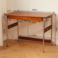 Vintage solid wood desk - mid-century style study writing table - home desktop computer office desk - living room workstation with drawers