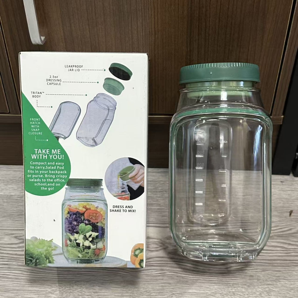 Ounce salad mason jar leak-proof lid microwave dishwasher freezer safe portable lunch box with sauce container