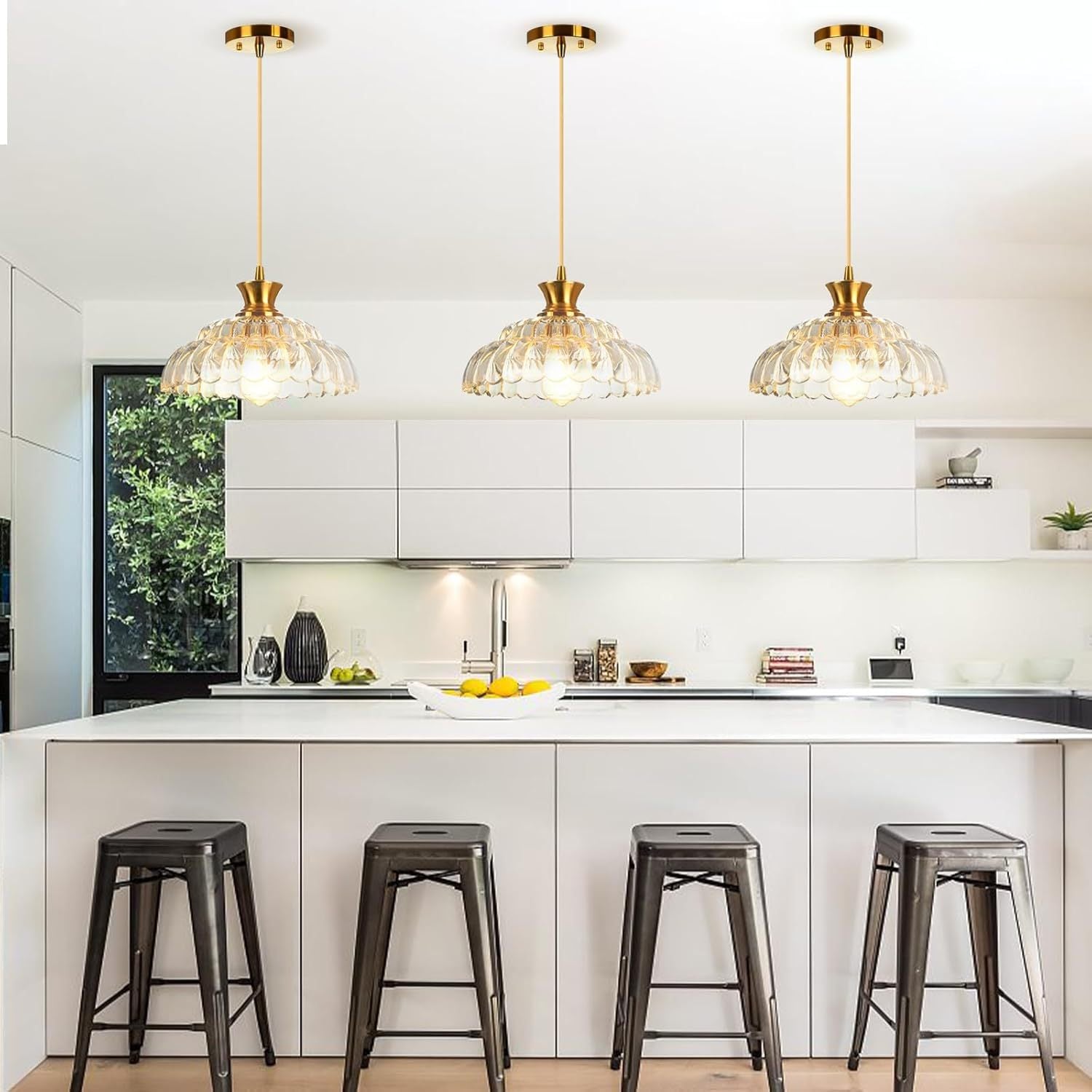 Cross-border modern glass chandelier retro lighting glass fixture for kitchen island dining room bedroom foyer entrance