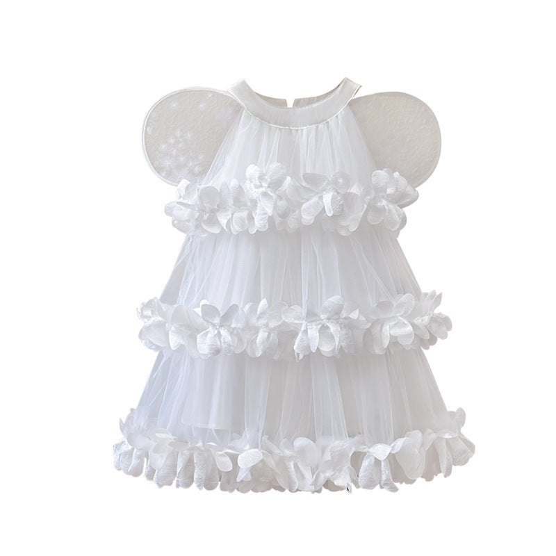 Girls' dress  korean style petal princess dress fairy dress dance performance gown