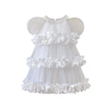 【custom wholesale】 summer korean style petal princess dress fairy tutu skirt dance performance gown