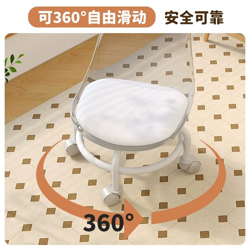 Popular for homemultifunctional beauty seam round stool chair pulley low stool universal wheel small stool with wheels rental room stool