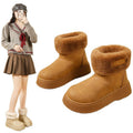 autumn new fleece-lined fluffy trim platform chunky sole snow boots women's korean style round toe warm export plus size women's boots