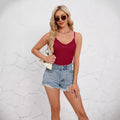 2024 amazon fashion cross-border summer women's lace v-neck adjustable spaghetti strap camisole