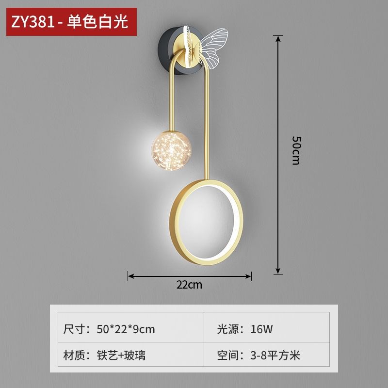 New arrivalaccessible luxurypopular wall lamp bedroom bedside lamp scandinavian modern creative living room background wall decorative lamp hotel