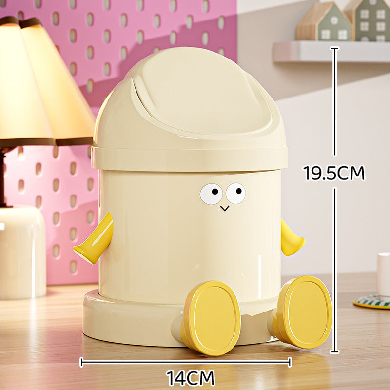 Cartoon home desktop trash can - mini, cute, high-value storage for office, bedroom, dorm, and desk