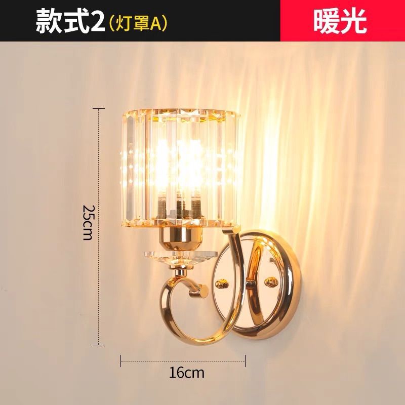 Nordic light luxury wall lamp modern living room tv background wall light aisle bedroom bedside minimalist led crystal wall sconce