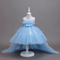 Girls' formal dresses with train length, detachable back length, children's princess dresses, gradient flower girl wedding dresses, cross-border dropshipping
