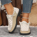 plus size spring autumnew arrivalfashionpolka dot women's shoes  round toe thick heel tie backcasualflats women's wholesale