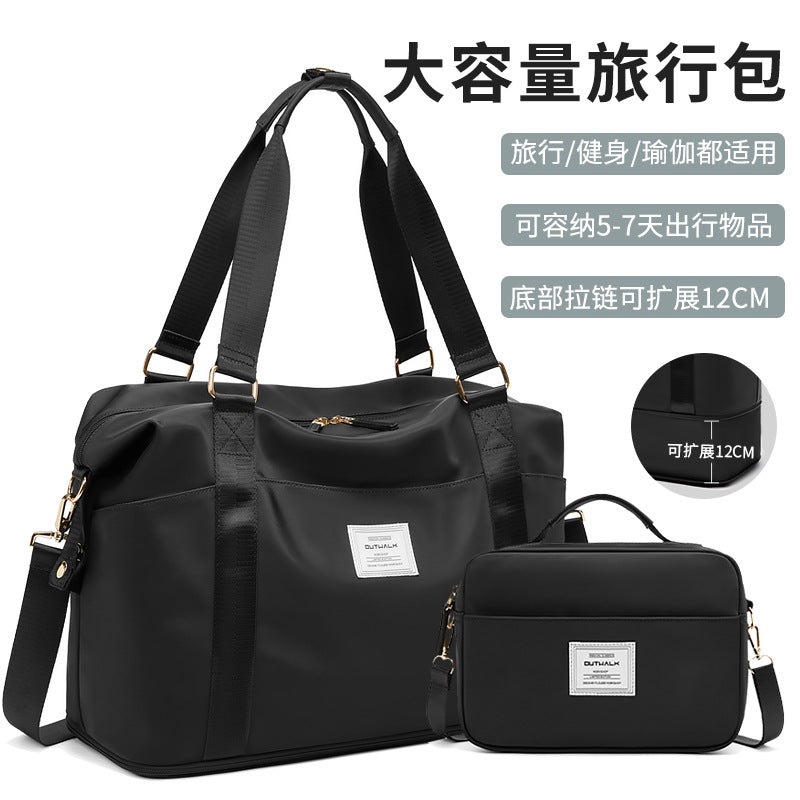 Cross-border women's travel bags, short-distance luggage bags, portable expandable large-capacity storage bags, dry and wet separation storage bags