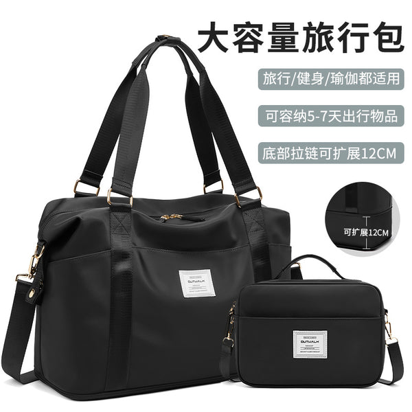Cross-border women's travel bags, short-distance luggage bags, portable expandable large-capacity storage bags, dry and wet separation storage bags