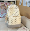 Korean style heart & polka dot backpack - women's large capacity college style student backpack - trendy, versatile, and cute