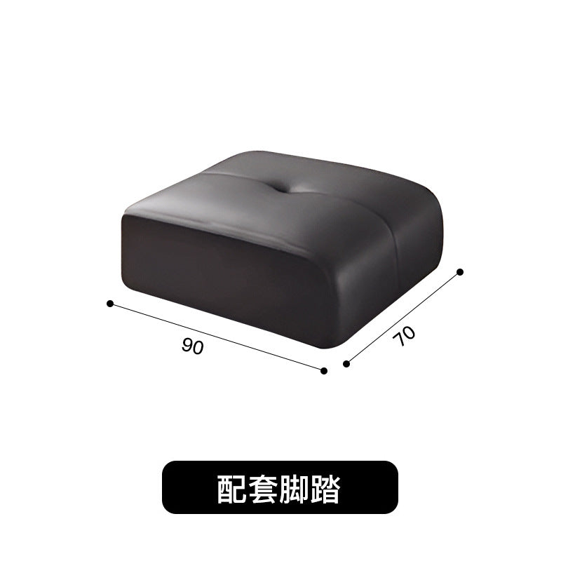 Italian normcore big black bear sofa living room genuine leather sofa first layer cowhide high back black leather sofa