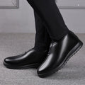 Men's winter warm cotton shoes - fleece lined, non-slip, casual high-top cotton shoes for men, elderly cotton shoes, men's leather cotton shoes for seniors