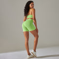 Spring/summer new solid color knitted seamless peach lift leggings with sports bra set - yoga & fitness apparel for women