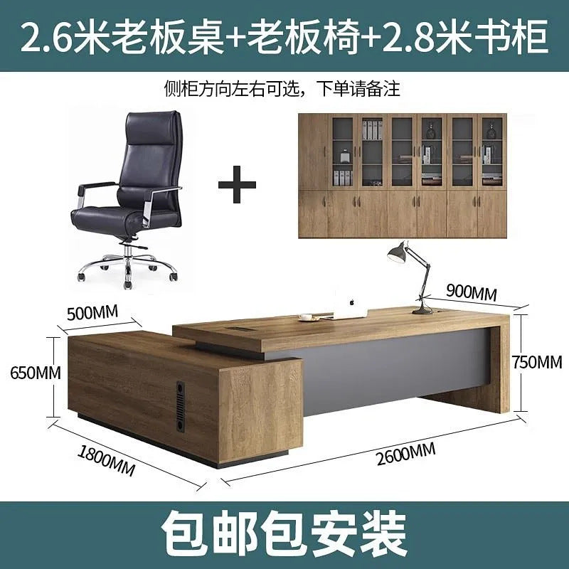 Boss desk office chair combination casual modern president desk executive table supervisor manager desk accessible luxury furniture