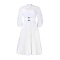 D254 dress  summer large size lace crochet sexy cut out pleated european and american dress cross-border dress