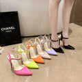 2026 european and american fashion high heels - new summer collection: stiletto heels, pointed toe, stylish and sexy, plus size available, buckle closure women's high heels