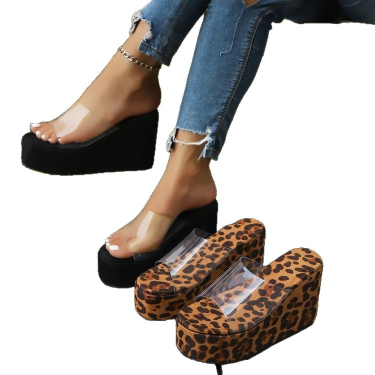 Za new leopard print platform flip-flops - stylish flat sandals for women, perfect for vacation and beach wear