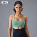 Adjustable straps backless sports bra women's running shockproof fitness bra barely-there yoga bra d25108