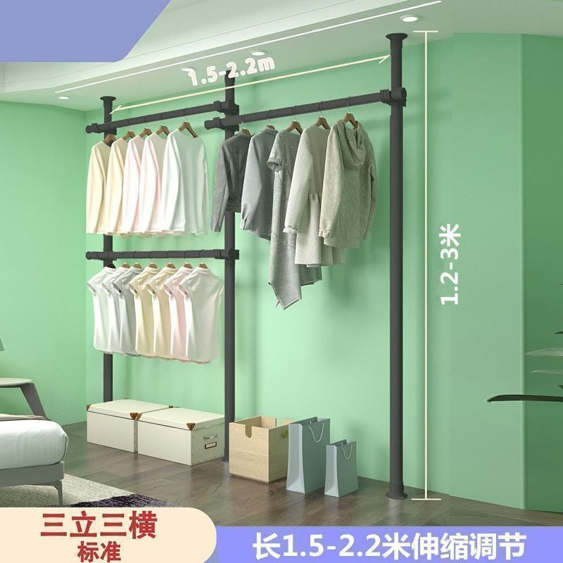 38 and 32 diameter overhead clothes hanger pole floor-standing bedroom wardrobe column-type dust-proof combination rental house wardrobe