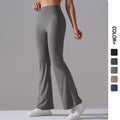 New arrival cross-border double-sided brushed pure color high waistcasual sports wide-leg pants sports running fitness yoga bell bottoms