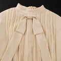 new arrival: elegant commute dress - embroidered appliqué, slim fit, bow detail, chiffon sleeve dress