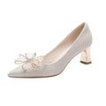 Wedding shoes for women, he xiu wedding dress, two-wear champagne color bridesmaid shoes, french thick-heeled high heels that can be worn on a daily basis