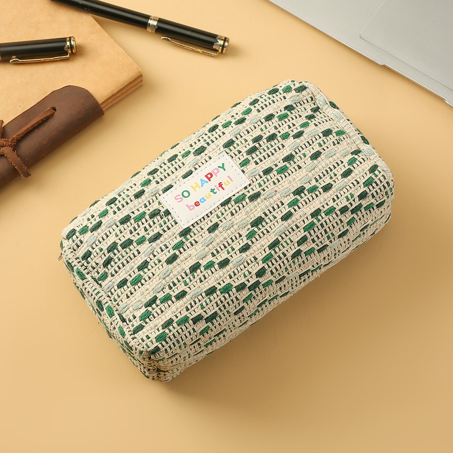 New cute cartoon strawberry cake pencil case versatile girl heart stationery storage bag large capacity pen ruler stationery box