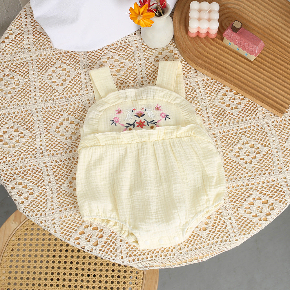 new arrivalgirl sling outing khaki newborn baby summer thin bag butt crawling suit baby outwear summer dress